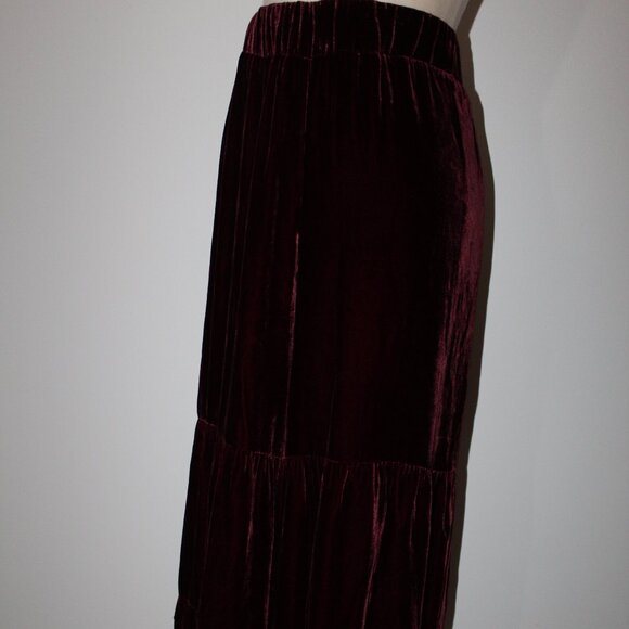 NWT Johnny Was Biya JW Los Angeles Black Velvet Tiered Wide Leg Pants Pant - Picture 4 of 8